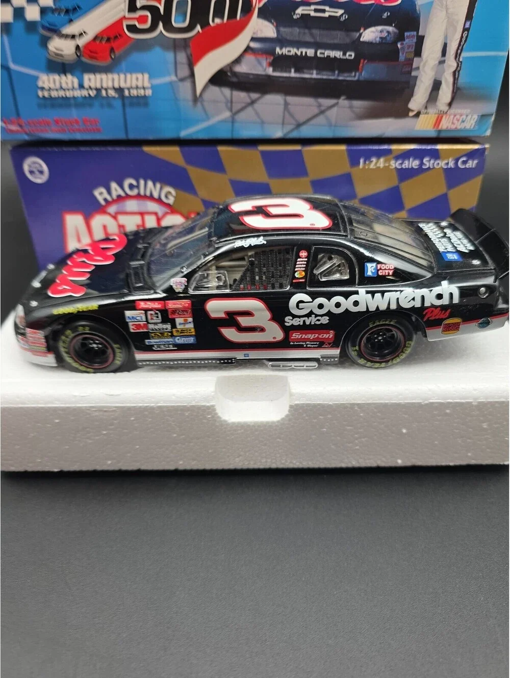 Action 1:24 Dale Earnhardt #3 Goodwrench Daytona 500 40th 1998 Monte Carlo Car